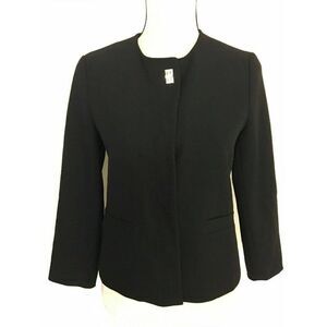 Zara Womens Solid Black Long Sleeve Blazer Jacket Small